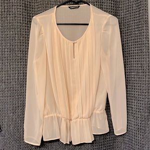 Beautiful Express peach sheer pleated blouse size small